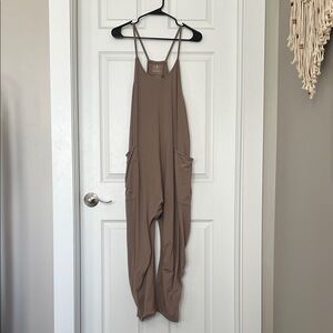 FP Movement by Free People Tan/Taupe Hot Shot Jumpsuit Romper